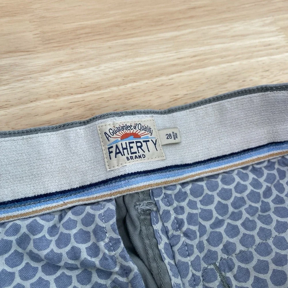 Faherty Shorts Men's Size 28 Chino Organic Cotton‎ Tencel Gray 8